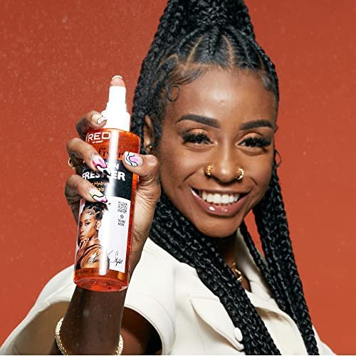 Red by Kiss Braid Sheen Refresher Spray - Long Lasting Hydration for Curls & Braids, Highest Shine, Soothes Scalp, Nourishes Dry Hair, Enriched with Organic Jamaican Black Castor Oil - 8.5 Fl Oz Avelisse
