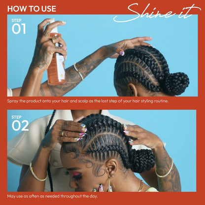 Red by Kiss Braid Sheen Refresher Spray - Long Lasting Hydration for Curls & Braids, Highest Shine, Soothes Scalp, Nourishes Dry Hair, Enriched with Organic Jamaican Black Castor Oil - 8.5 Fl Oz Avelisse