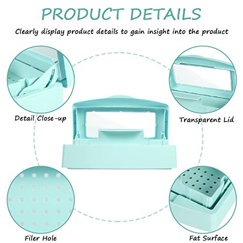 Gusnilo Barbicide Disinfectant Box – Light Green Nail Tool Sanitizing Tray for Manicure & Pedicure - görsel 7