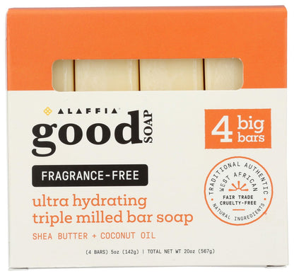 Alaffia Fragrance Free Good Soap Value Pack - 4 Count, 20 oz Total | Gentle & Natural Body Wash Avelisse
