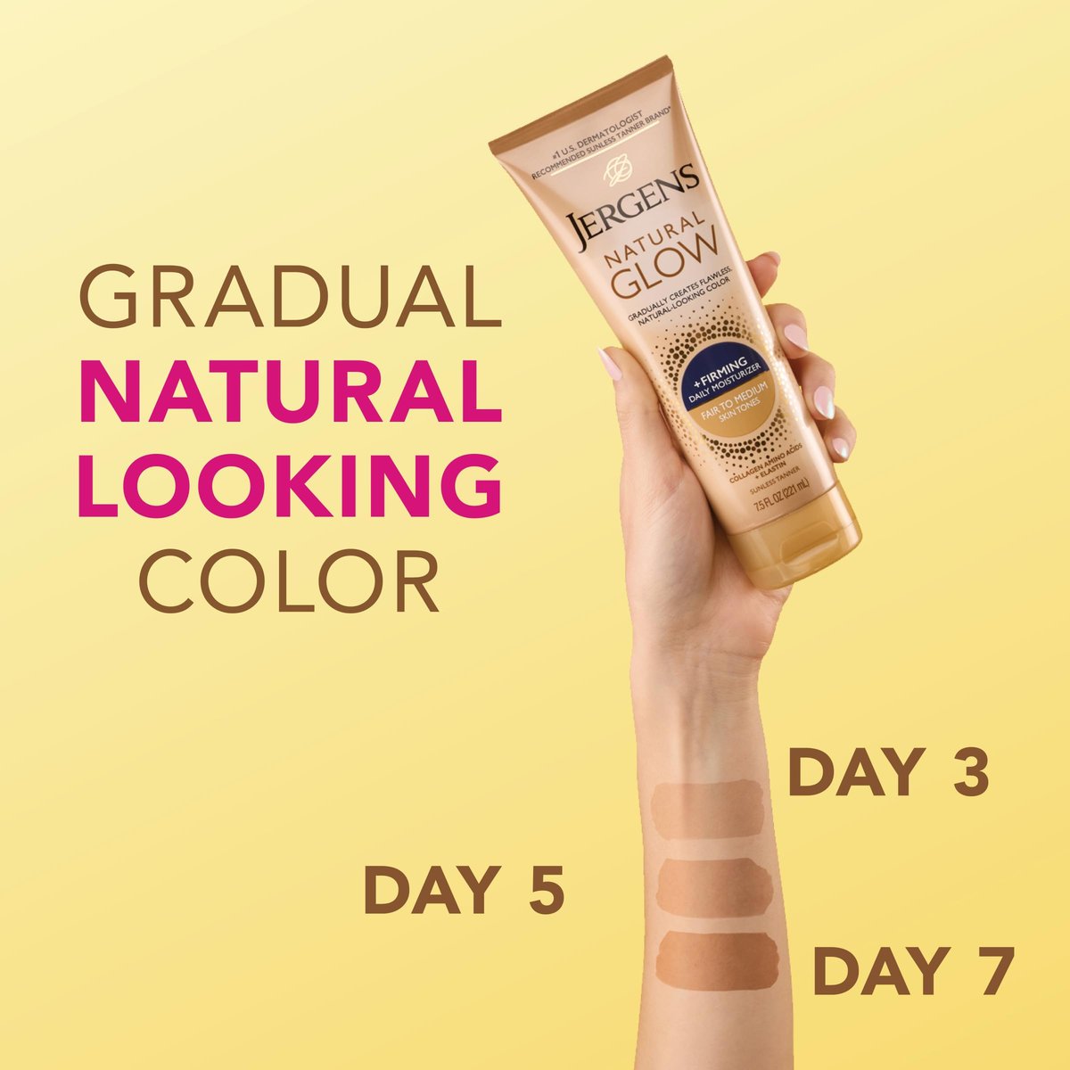 Jergens Natural Glow Bundle: Daily Moisturizer & Firming Lotion 7.5 fl oz + SPF 20 Face Moisturizer 2 fl oz, Fair to Medium Skin Tone - görsel 8