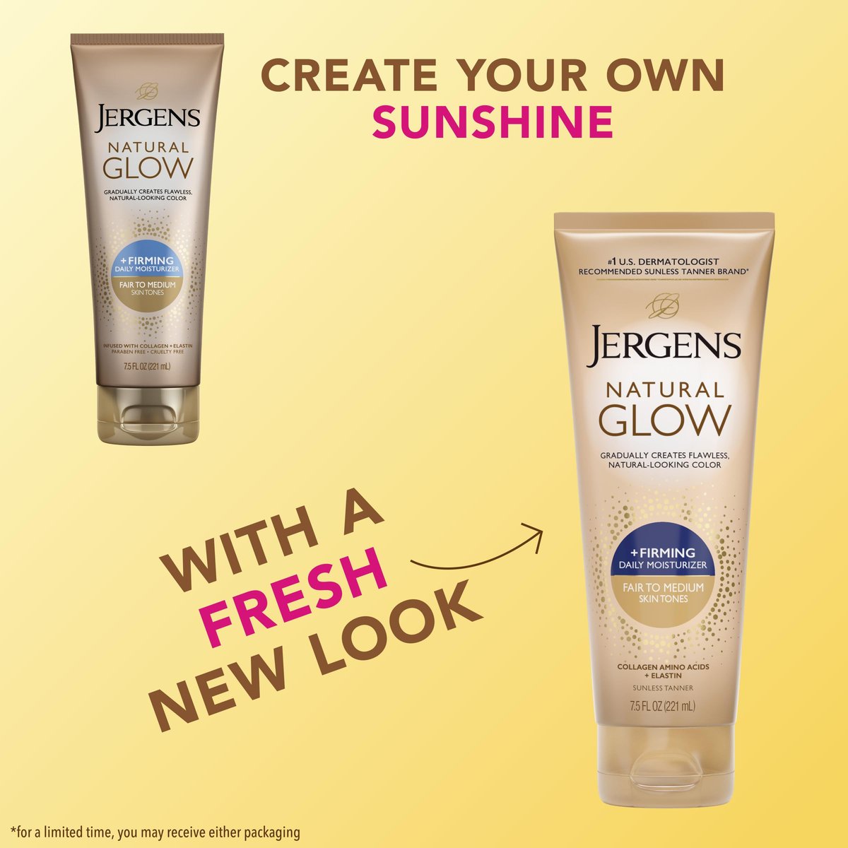 Jergens Natural Glow Bundle: Daily Moisturizer & Firming Lotion 7.5 fl oz + SPF 20 Face Moisturizer 2 fl oz, Fair to Medium Skin Tone - görsel 4