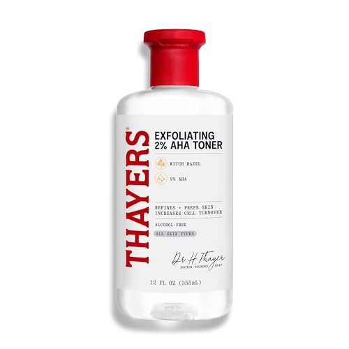 Thayers 2% AHA Exfoliating and Brightening Toner with Glycolic Acid, Lactic Acid and Witch Hazel - Smoothing and Pore Refining Skin Care for All Skin Types, 12 Fl Oz - görsel 2