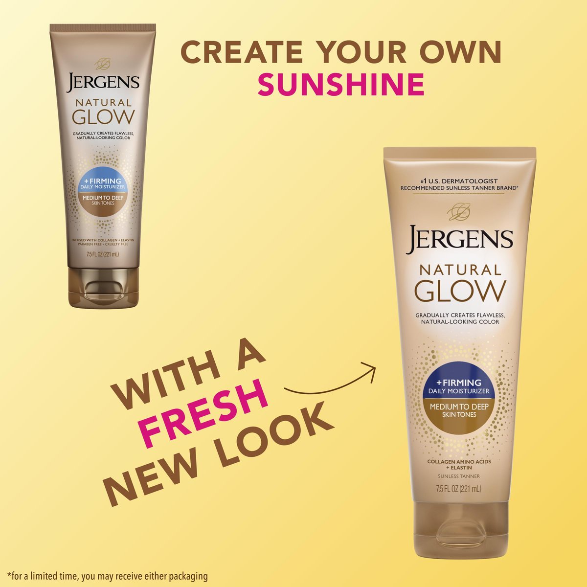 Jergens Natural Glow Gradual Tan Bundle: Daily Moisturizer & Firming Lotion 7.5 fl oz + SPF 20 Face Moisturizer 2 fl oz, Medium to Tan - görsel 3