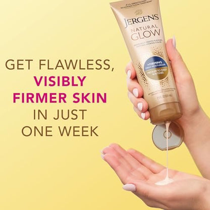 Jergens Natural Glow Gradual Tan Bundle: Daily Moisturizer & Firming Lotion 7.5 fl oz + SPF 20 Face Moisturizer 2 fl oz, Medium to Tan