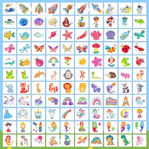Partywind 408 PCS Temporary Tattoos for Kids - Glow & Glitter Fake Tattoo Stickers, Party Favors, Goodie Bag Stuffers (Individually Wrapped Sheets) - görsel 12