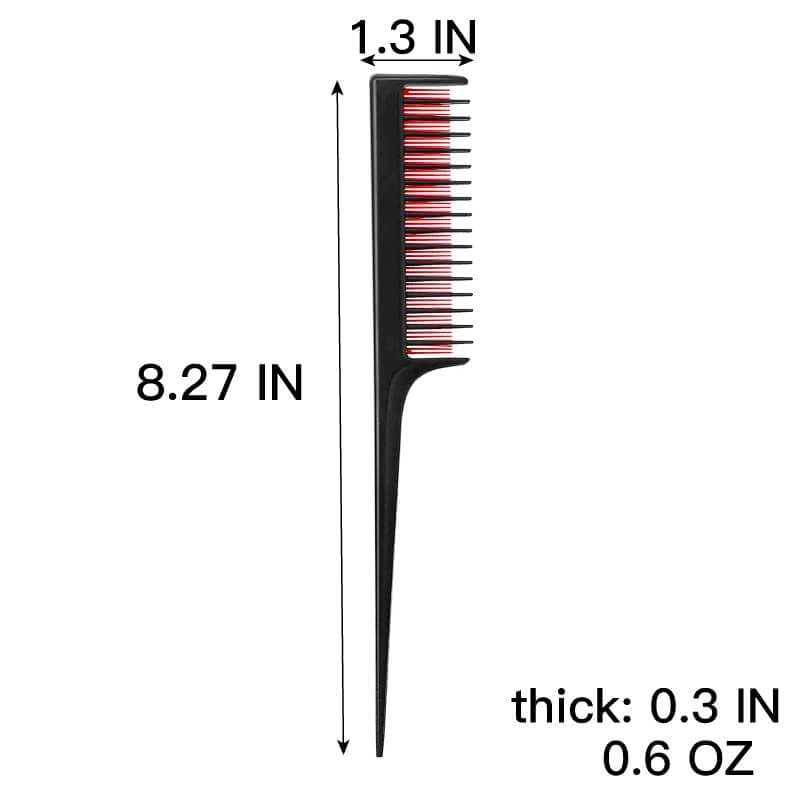 LLTGMV Triple Teasing Comb for Women – Fine Hair Styling & Sectioning Comb (Black, 8.27 In) - görsel 3