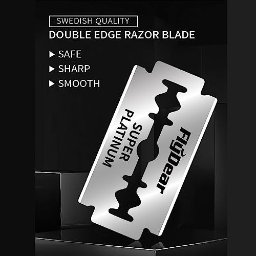 100 Count Double Edge Razor Blades - Platinum Stainless Steel Safety Razor Blades for Men - Smooth Clean Shave - görsel 8