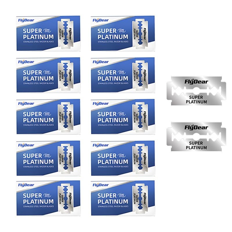 100 Count Double Edge Razor Blades - Platinum Stainless Steel Safety Razor Blades for Men - Smooth Clean Shave - görsel 1