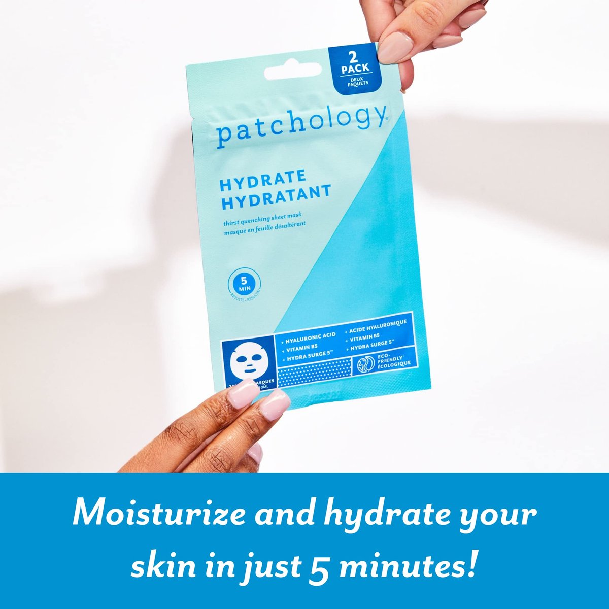 Patchology Hydrate FlashMasque Facial Sheet Mask with Hyaluronic Acid – Moisturizing Face Mask for Men & Women – Hydrate Skin in 5 Minutes – 2 Count - görsel 13