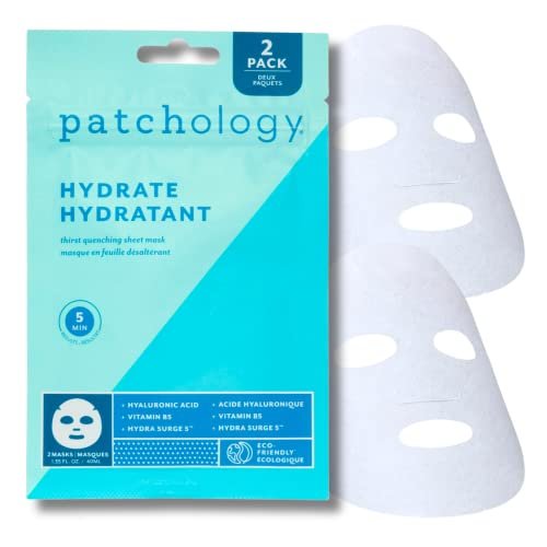 Patchology Hydrate FlashMasque Facial Sheet Mask with Hyaluronic Acid – Moisturizing Face Mask for Men & Women – Hydrate Skin in 5 Minutes – 2 Count - görsel 2
