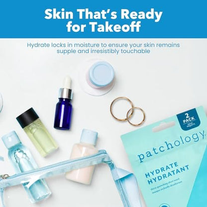 Patchology Hydrate FlashMasque Facial Sheet Mask with Hyaluronic Acid – Moisturizing Face Mask for Men & Women – Hydrate Skin in 5 Minutes – 2 Count
