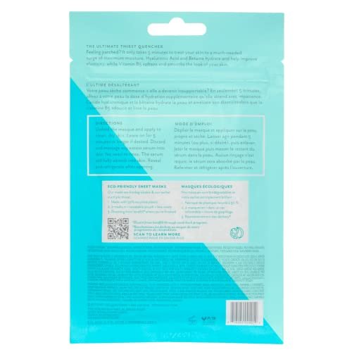 Patchology Hydrate FlashMasque Facial Sheet Mask with Hyaluronic Acid – Moisturizing Face Mask for Men & Women – Hydrate Skin in 5 Minutes – 2 Count - görsel 16