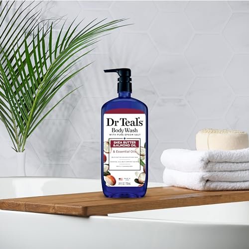 Dr Teal's Body Wash with Pure Epsom Salt, Shea Butter & Almond Oil, 24 fl oz (Pack of 4) Avelisse