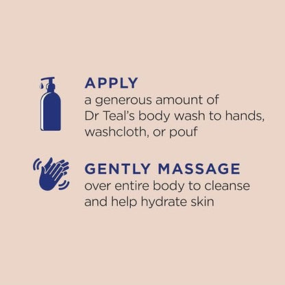 Dr Teal's Body Wash with Pure Epsom Salt, Shea Butter & Almond Oil, 24 fl oz (Pack of 4) Avelisse