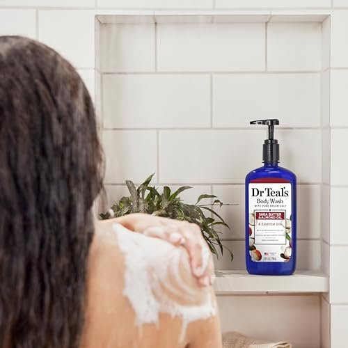 Dr Teal's Body Wash with Pure Epsom Salt, Shea Butter & Almond Oil, 24 fl oz (Pack of 4) Avelisse
