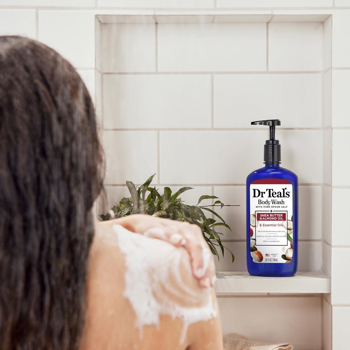 Dr Teal's Body Wash with Pure Epsom Salt, Shea Butter & Almond Oil, 24 fl oz (Pack of 4) Avelisse
