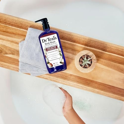 Dr Teal's Body Wash with Pure Epsom Salt, Shea Butter & Almond Oil, 24 fl oz (Pack of 4) Avelisse