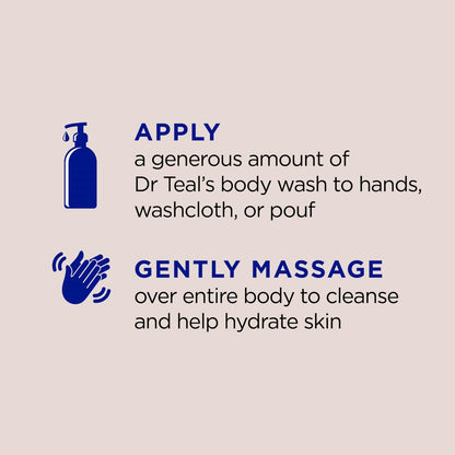 Dr Teal's Body Wash with Pure Epsom Salt & Coconut Oil, 24 fl oz (Pack of 4) Avelisse