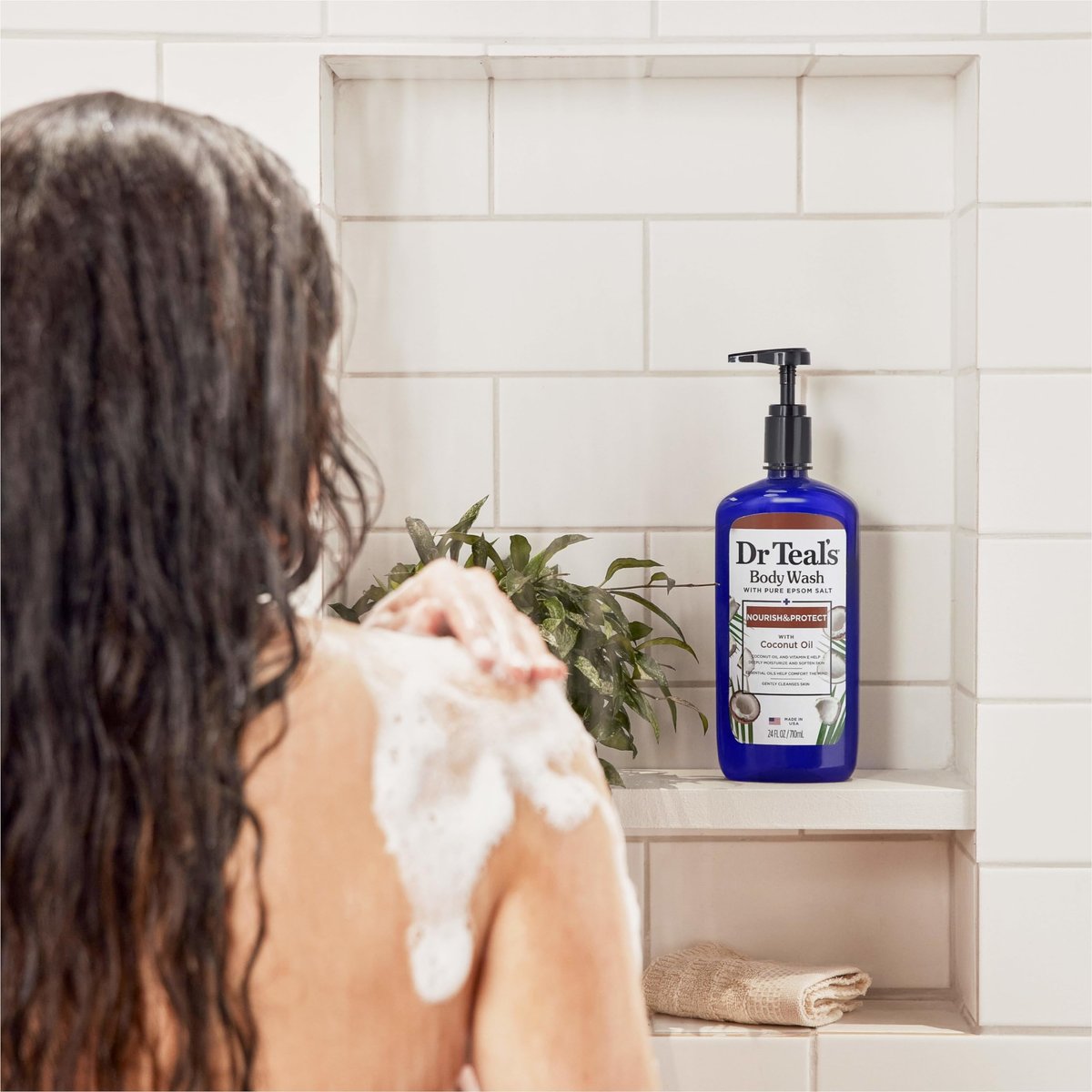 Dr Teal's Body Wash with Pure Epsom Salt & Coconut Oil, 24 fl oz (Pack of 4) Avelisse