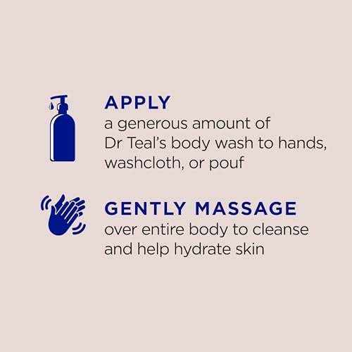 Dr Teal's Body Wash with Pure Epsom Salt & Coconut Oil, 24 fl oz (Pack of 4) Avelisse