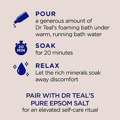 Dr Teal's Foaming Bath with Pure Epsom Salt & Coconut Oil, Nourish & Protect, 34 fl oz (Pack of 4) Avelisse