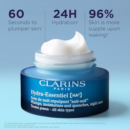 Clarins Hydra-Essentiel Night Cream – Intense Hydrating Moisturizer for Plumper Skin Avelisse