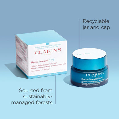 Clarins Hydra-Essentiel Night Cream – Intense Hydrating Moisturizer for Plumper Skin Avelisse