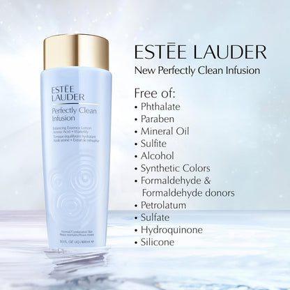 Estée Lauder Perfectly Clean Infusion Balancing Skin Essence Face Lotion Toner with Amino Acid + Waterlily, 13.5 Fl Oz Avelisse