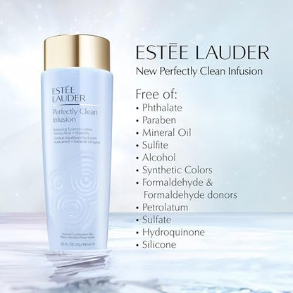 Estée Lauder Perfectly Clean Infusion Balancing Skin Essence Face Lotion Toner with Amino Acid + Waterlily, 13.5 Fl Oz Avelisse