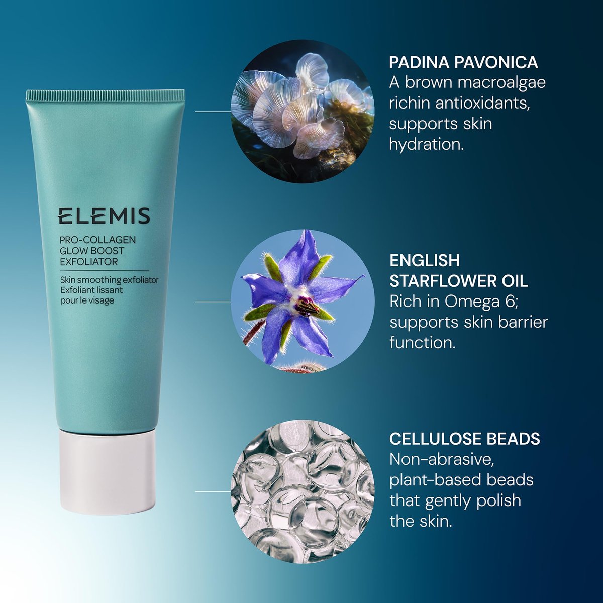 ELEMIS Pro-Collagen Glow Boost Exfoliator – Gentle Physical Facial Exfoliant for Smooth, Glowing, Hydrated Skin – 100mL Avelisse
