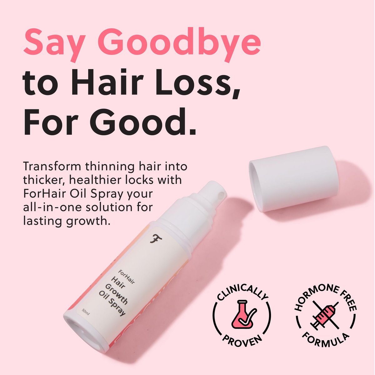 ForChics Hair Growth Serum for Women – Results in 4 Weeks – Hormone-Free Hair Regrowth Treatment for Thinning Hair Loss – Fast Absorbing Non-Greasy Scalp Spray 50ml - görsel 3