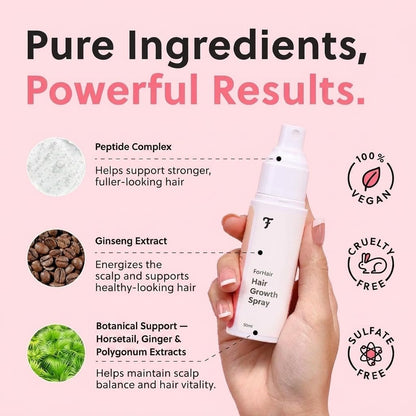 ForChics Hair Growth Serum for Women – Results in 4 Weeks – Hormone-Free Hair Regrowth Treatment for Thinning Hair Loss – Fast Absorbing Non-Greasy Scalp Spray 50ml