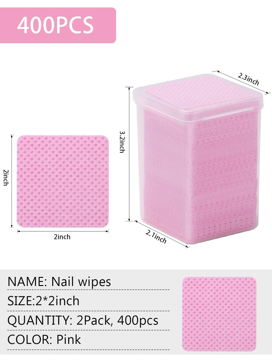 TEOYALL Lint Free Nail Wipes – 400 PCS Non-Woven Nail Cleaning Pads for Gel Polish & Lash Extensions - görsel 9