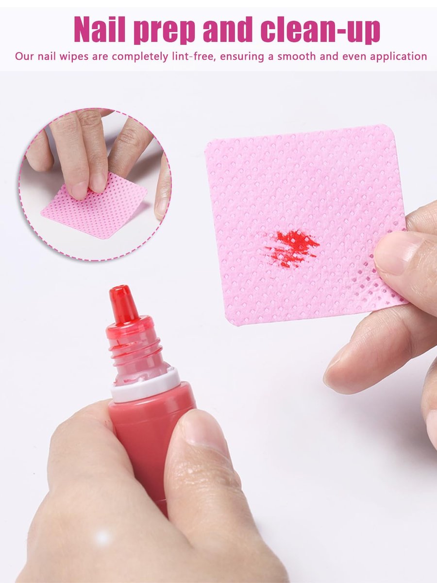 TEOYALL Lint Free Nail Wipes – 400 PCS Non-Woven Nail Cleaning Pads for Gel Polish & Lash Extensions - görsel 7