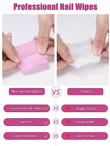 TEOYALL Lint Free Nail Wipes – 400 PCS Non-Woven Nail Cleaning Pads for Gel Polish & Lash Extensions - görsel 6