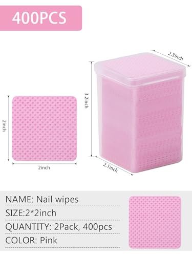 TEOYALL Lint Free Nail Wipes – 400 PCS Non-Woven Nail Cleaning Pads for Gel Polish & Lash Extensions - görsel 10