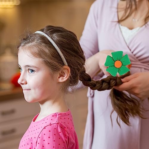 12 Pairs Cute Big Flower Kawaii Hair Ties for Toddlers - Colorful Cotton Hair Elastics in Pink, Purple, Orange, Blue, Green, Yellow - görsel 14