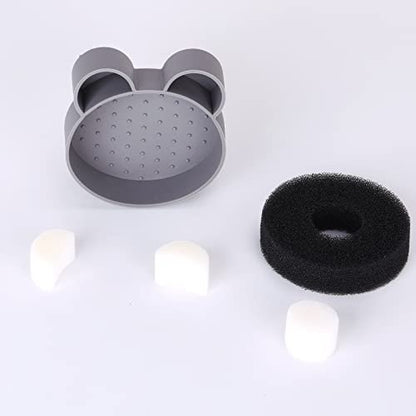 MSQ 2-in-1 Silicone Makeup Brush Cleaning Mat with Color Removal Sponge – Dry & Wet Brush Cleaner for Shadow Removal (White)
