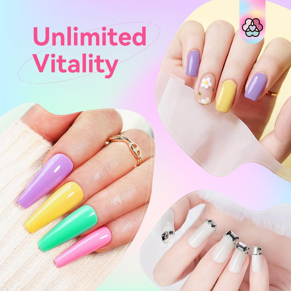 SAVILAND Hema-Free Poly Gel Nail Colors Kit - 20 Bright Rainbow Shades for Nail Extension & DIY Art Avelisse