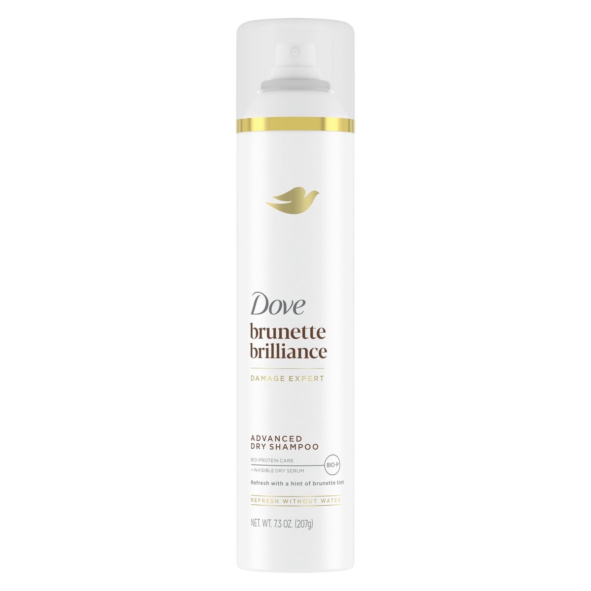 Dove Advanced Dry Shampoo Brunette Brilliance Refresh & Revive Hair Without Water with a Hint of Brunette Tint, 7.3 oz - görsel 1