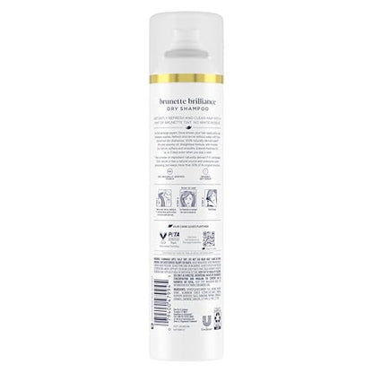 Dove Advanced Dry Shampoo Brunette Brilliance Refresh & Revive Hair Without Water with a Hint of Brunette Tint, 7.3 oz