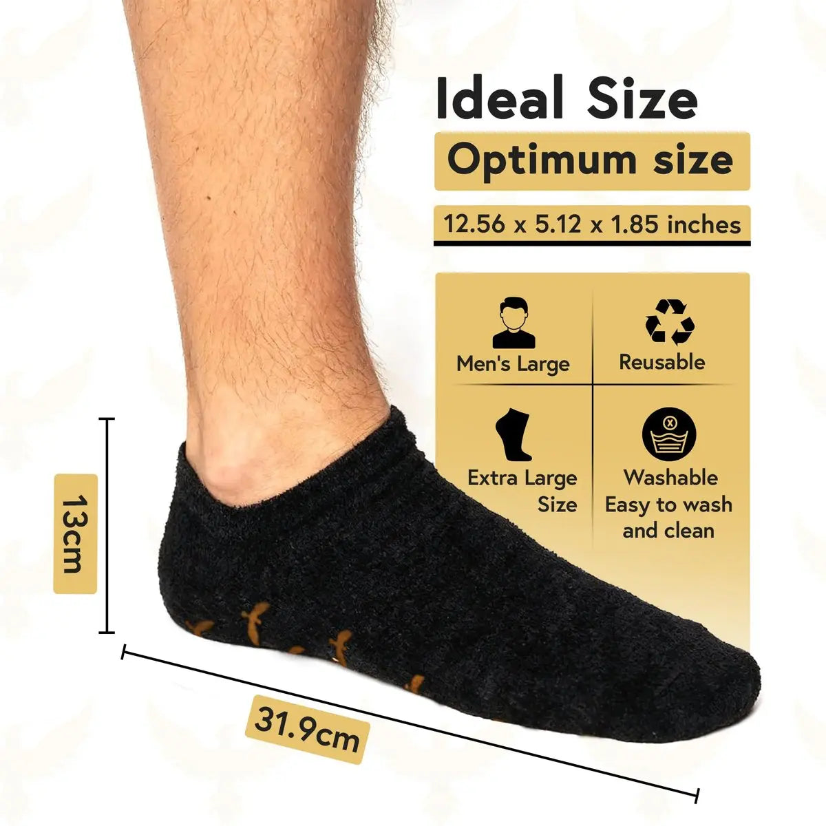 Phoenix Foot Peel Moisturizing Gel Socks for Men - Extra Large 2 Pairs - Silicone Heel Socks, Cracked Heel Treatment, Reusable Spa Socks with Shea Butter for Dry Skin & Foot Care Avelisse