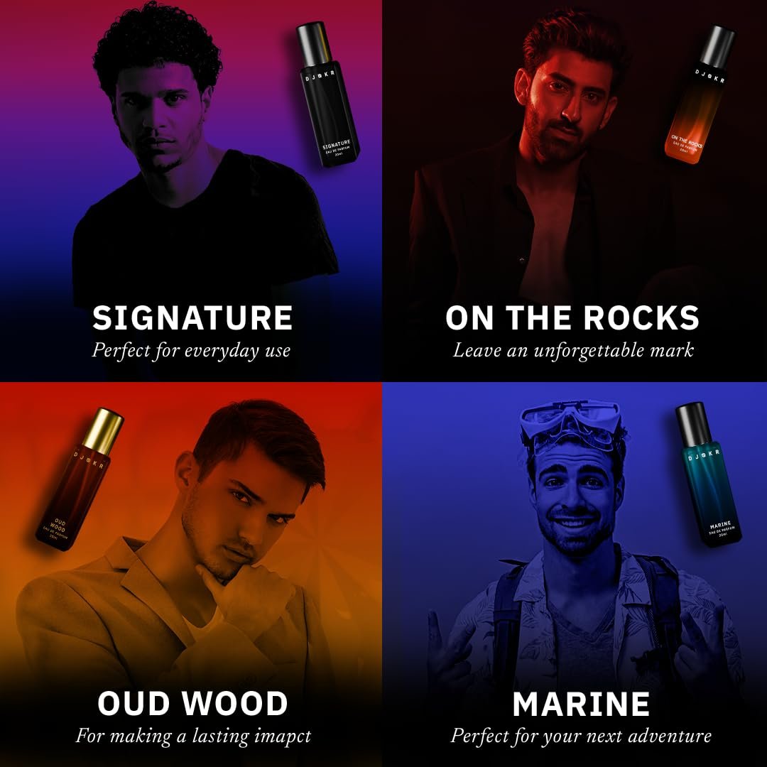 DJOKR Perfume For Men Gift Set - 4x20ml Eau De Parfum | Premium Luxury Long Lasting Fragrance Spray | Signature, Wicked, Oud Wood, Marine - görsel 7