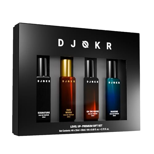 DJOKR Perfume For Men Gift Set - 4x20ml Eau De Parfum | Premium Luxury Long Lasting Fragrance Spray | Signature, Wicked, Oud Wood, Marine - görsel 2