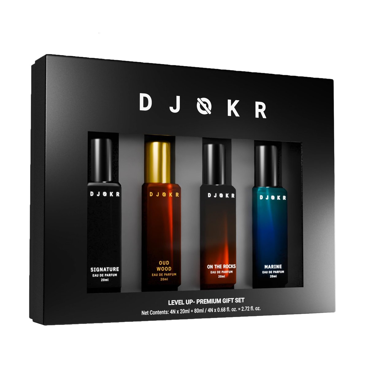 DJOKR Perfume For Men Gift Set - 4x20ml Eau De Parfum | Premium Luxury Long Lasting Fragrance Spray | Signature, Wicked, Oud Wood, Marine - görsel 1