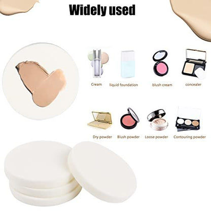 50-Piece White Round Makeup Sponge Set – Foam Facial Powder Puffs for Wet & Dry Use, All Skin Types Avelisse
