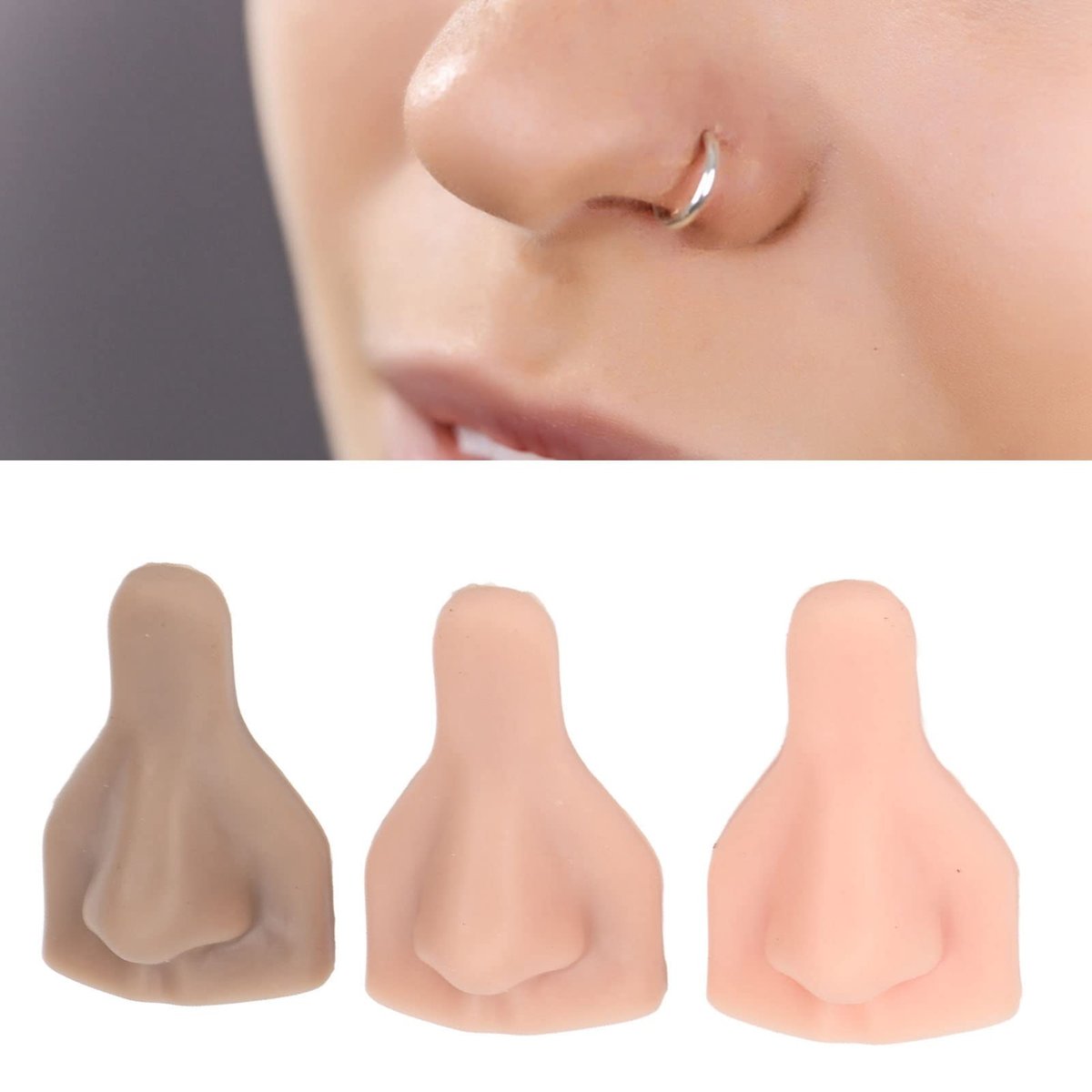 3-Pack Silicone Nose Model – Flexible 3D Practice Tool for Suture Training, Jewelry Display & Teaching - görsel 11