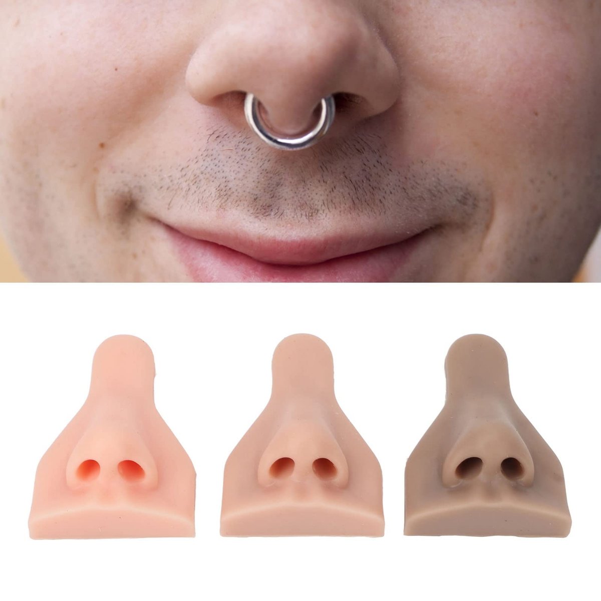 3-Pack Silicone Nose Model – Flexible 3D Practice Tool for Suture Training, Jewelry Display & Teaching - görsel 9