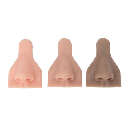 3-Pack Silicone Nose Model – Flexible 3D Practice Tool for Suture Training, Jewelry Display & Teaching